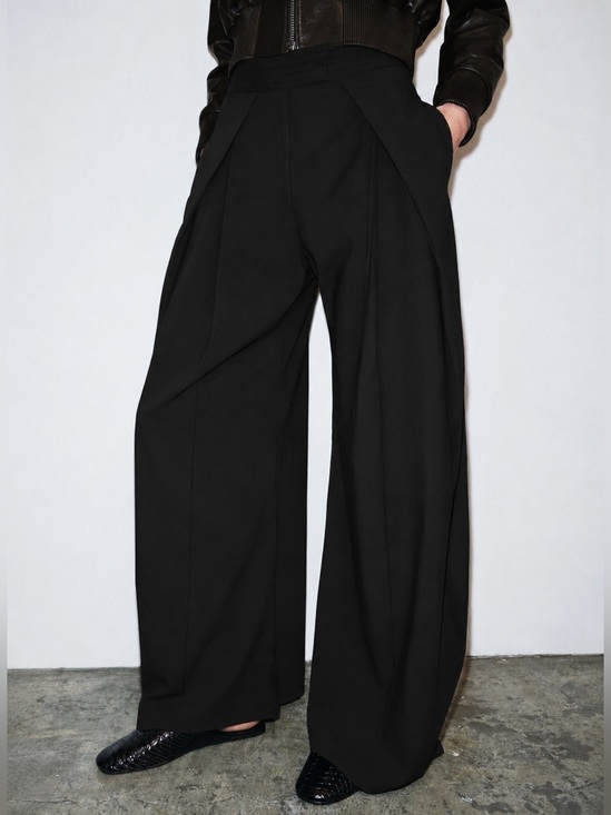 Zara Pants - ZARA Pleated Wide Trouser Pants. S NWT (imperfect)